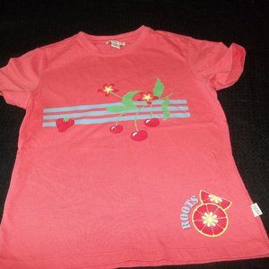 2/$25 Roots 73 Short--Sleeve Cotton Crew Neck T-Shirt Girls Size L